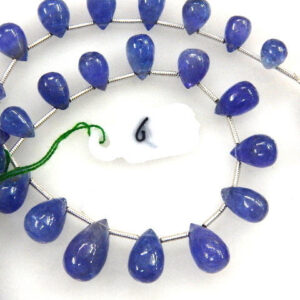 Tanzanite Stone Beads: 8" Smooth Gemstone Tear Drops (5-8mm)