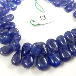 Tanzanite Stone Beads | Smooth Pear Drop Beads | Jewelry Making | 8 Inch Strand | Size 6x8–9x15mm | 54 Pieces | Wholesale Available