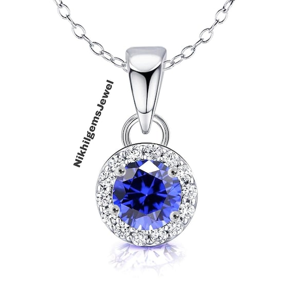 Aaaa Tanzanite Round Pendant: Sterling Silver Necklace