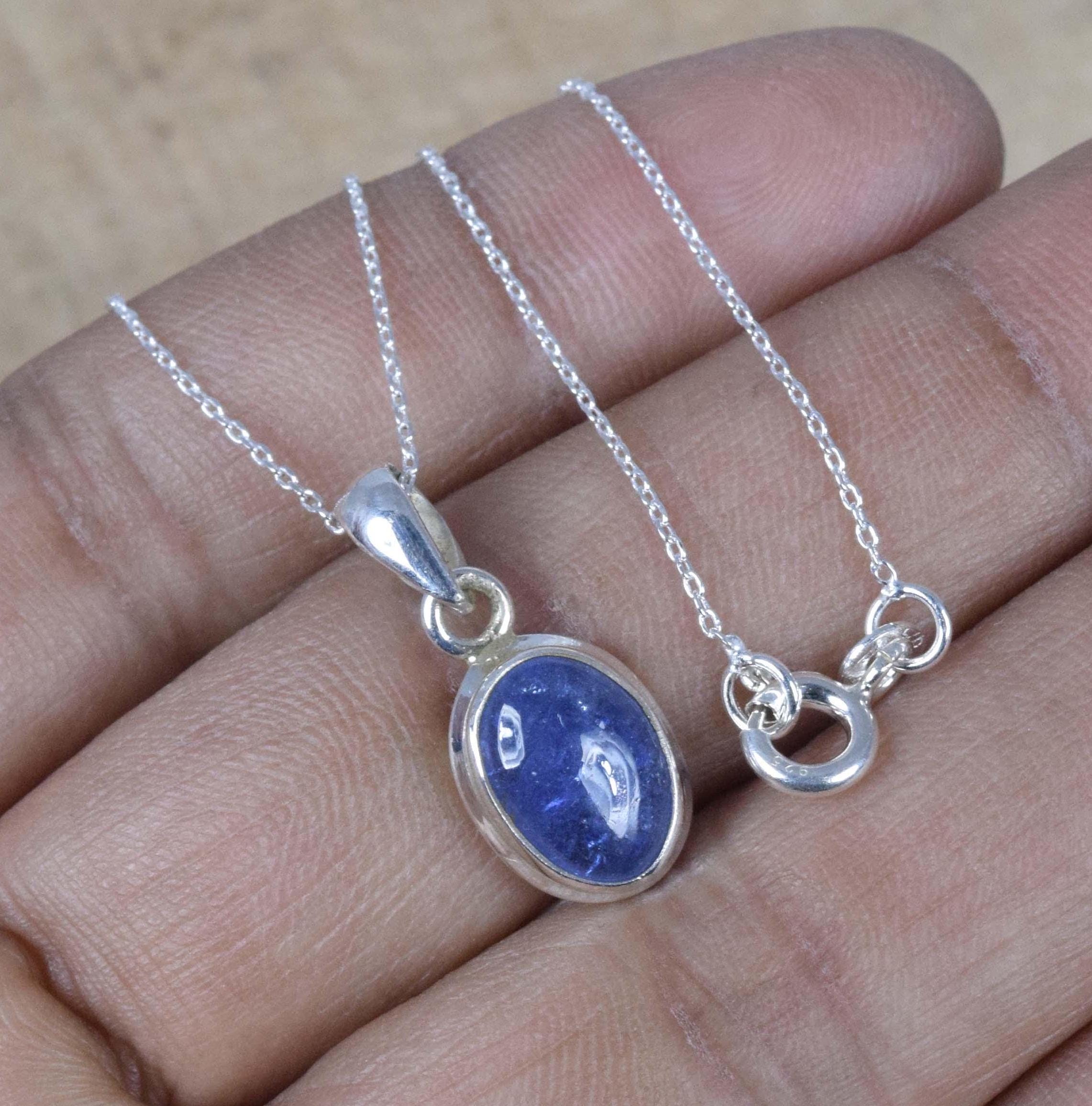 Natural Tanzanite 925 Sterling Silver Pendant: December Birthstone