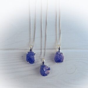 Tanzanite Necklace Sterling Silver • Genuine Tanzanite Pendant • Sterling Raw Tanzanite Necklace • Purple Stone Necklace • Holiday Gift