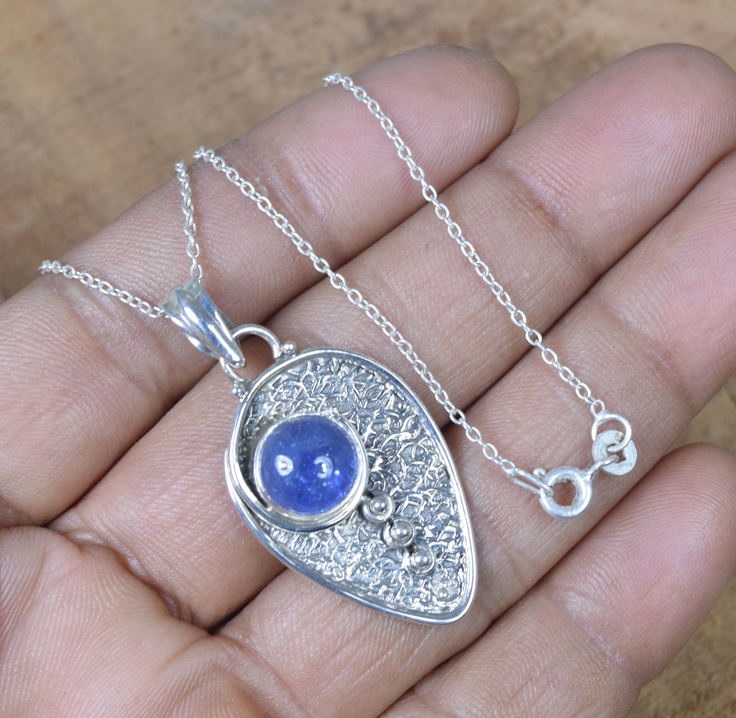 Tanzanite Sterling Silver Pendant: December Birthstone Jewelry