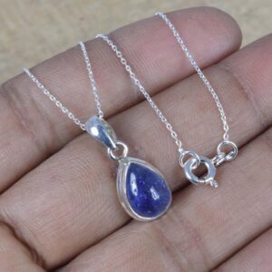 Tanzanite Sterling Silver Pendant Necklace: December Birthstone Jewelry