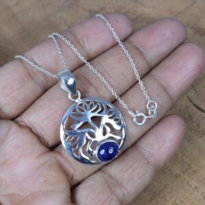 Tanzanite Tree Of Life Pendant: Sterling Silver December Birthstone