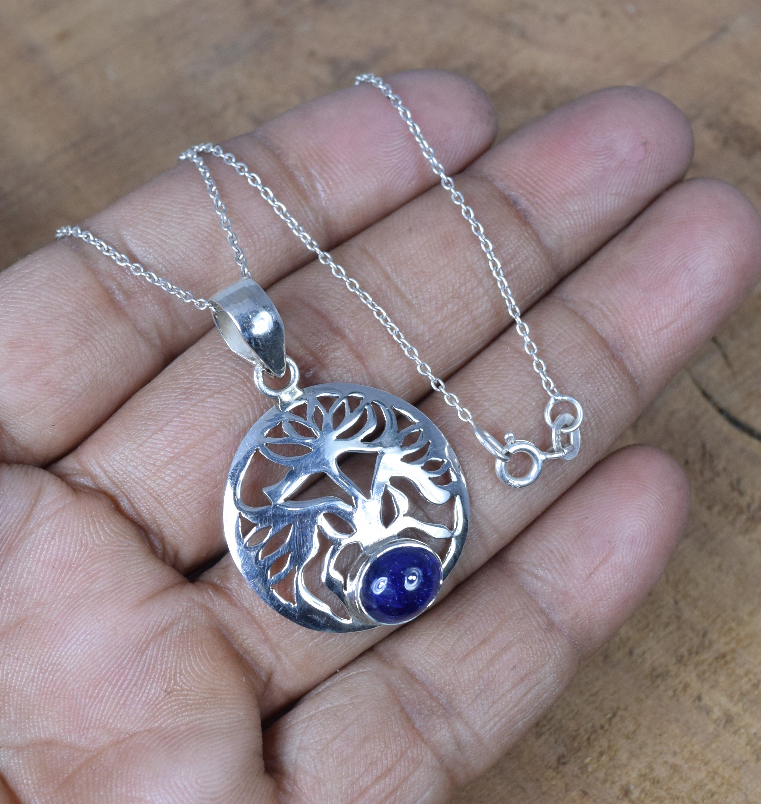 Tanzanite Tree Of Life Pendant: Sterling Silver December Birthstone