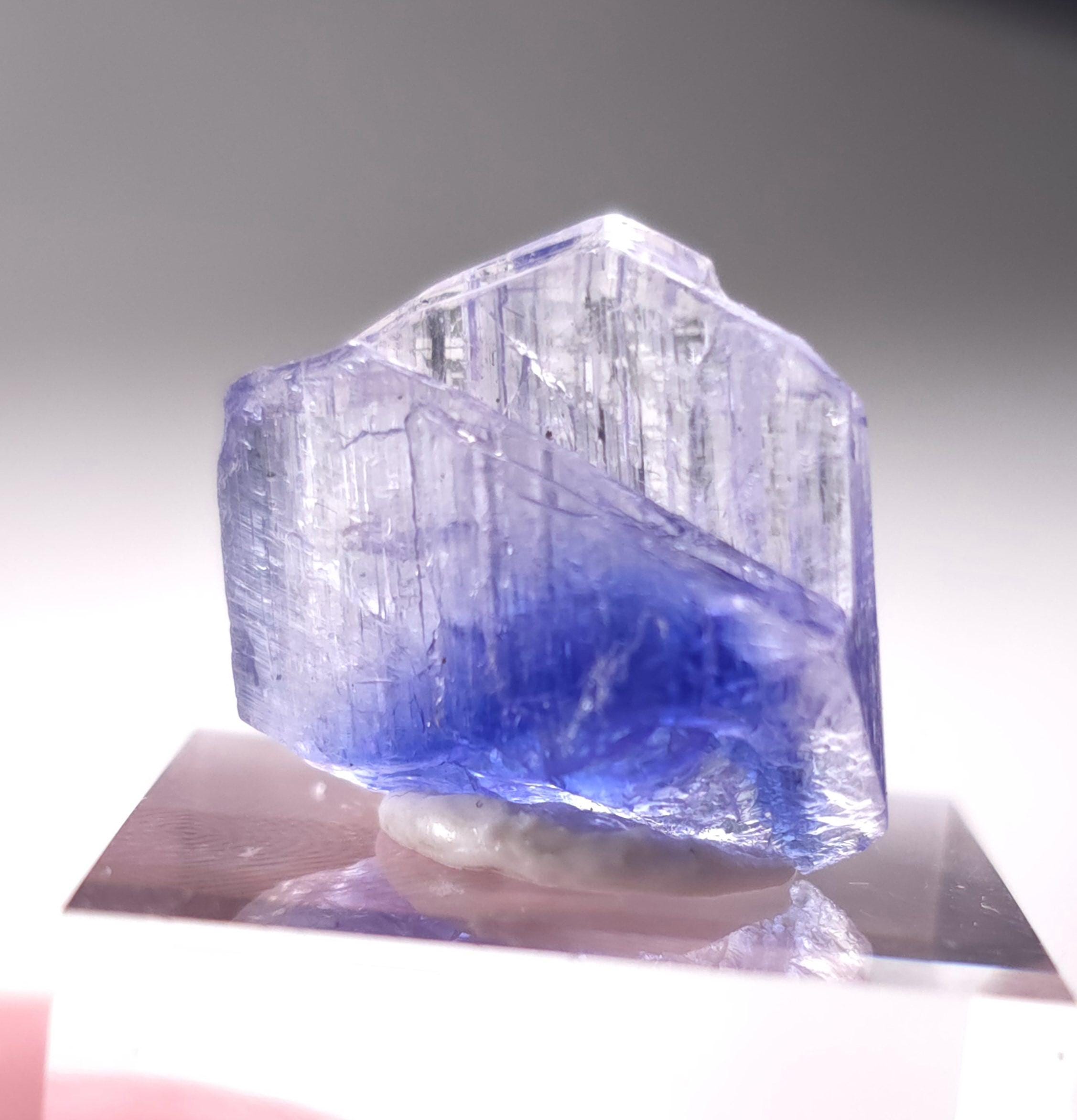 Bi Color Tanzanite Crystal 3.2g, Purple Tanzanite Gemstone - Raw Tanzanite Specimen