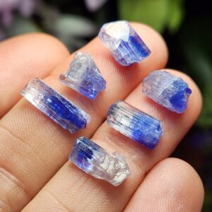 Bi-color Tanzanite Crystal: Indigo & Lilac Raw Gemstone