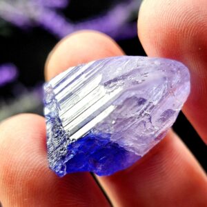 Bicolor Tanzanite Crystal 8.81g, Bicolored Tanzanite Specimen, Raw Terminated Stone Bicolor Tanzanite Crystal 8.81g, Bicolored Tanzanite Specimen, Raw Terminated Stone