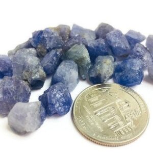 Raw Tanzanite Crystal Lot: (3) Rough Light Blue Gemstones (6-9 Mm)