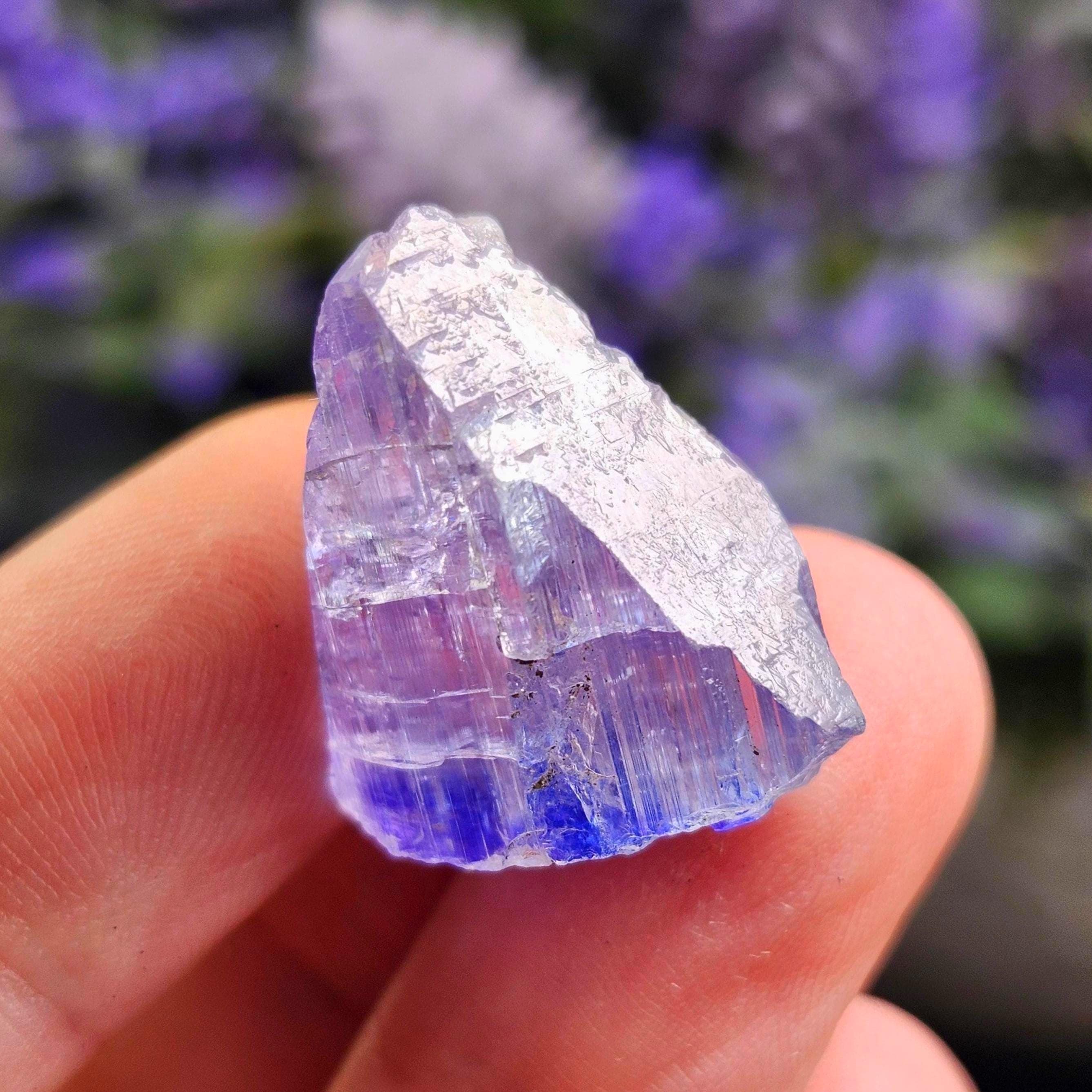 Tanzanite Crystal Specimen 6.5g, Indigo Bi-color Gemstone - Raw Tanzanite Stone