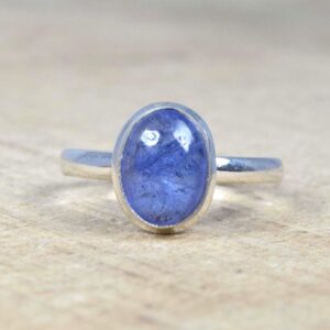 Real Blue Tanzanite 925 Sterling Silver Gemstone Ring-boho Style Jewelry-december Birthstone-solitaire Ring-minimalist Ring-statement Ring