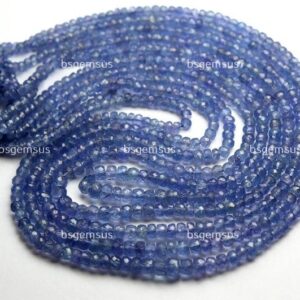 13 Inches Strand,Natural Tanzanite Facetes Rondelle,Size 3-3.5mmN001