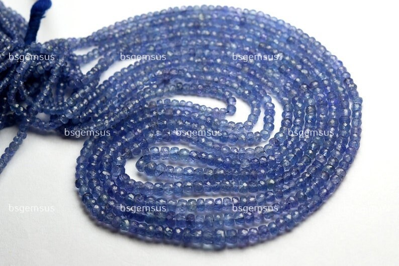 13 Inches Strand,natural Tanzanite Facetes Rondelle,size 3-3.5mmn001
