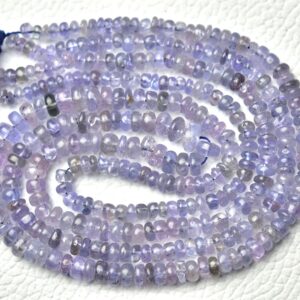 14 Inches Strand Natural Tanzanite Rondelle Beads 3mm to 5mm Smooth Roundel Gemstone Beads Tanzanite Bead Rondelle Jewelry Beads No5961