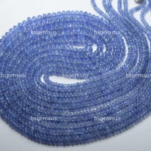 15 Inches strand, Natural Tanzanite Smooth Rondelle, Size 3-4mmT01