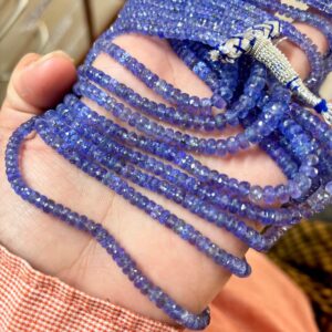 Natural Tanzanite Facetes Rondelle,Size 3.5-5.5mm