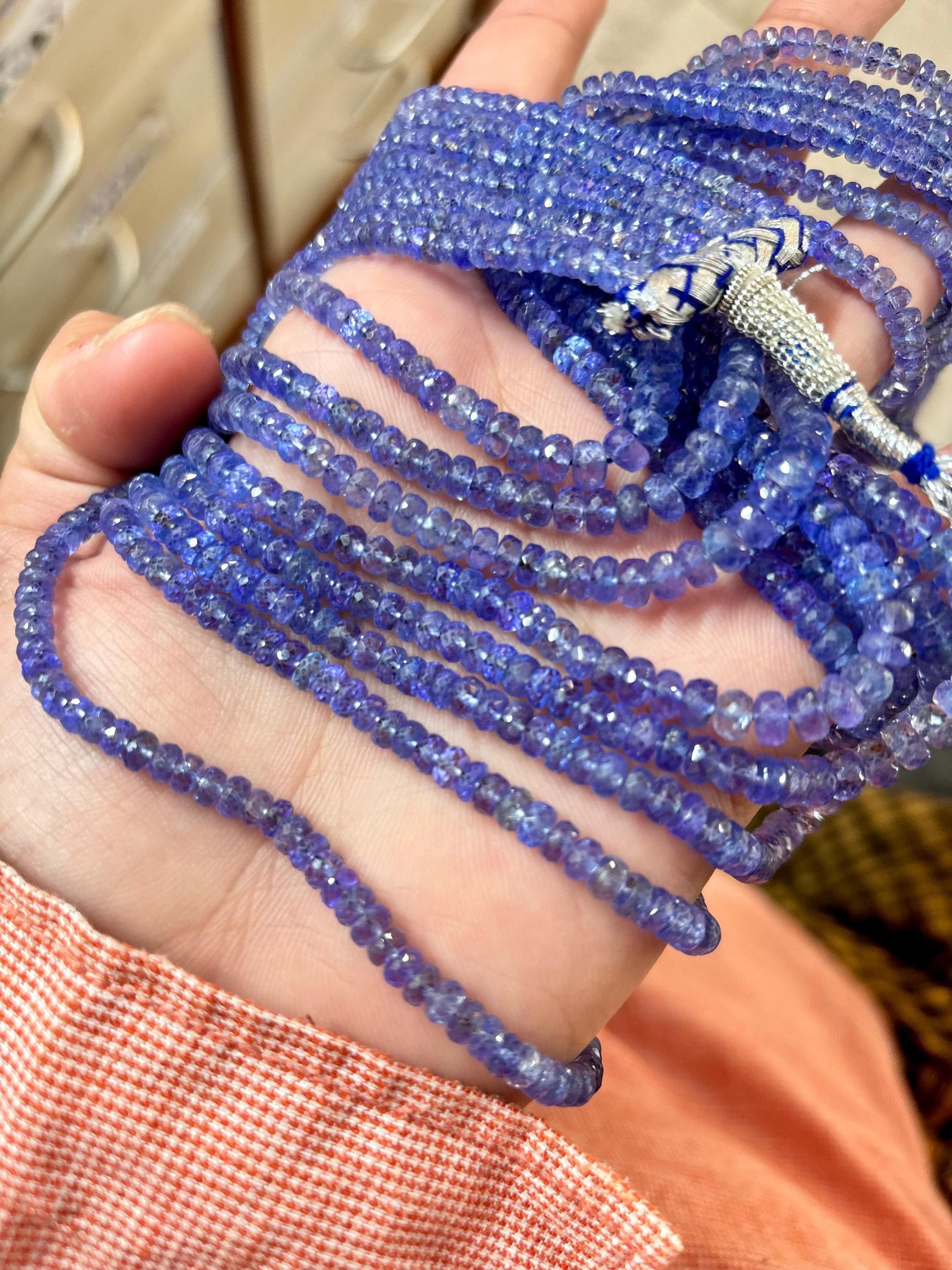 Natural Tanzanite Facetes Rondelle,size 3.5-5.5mm