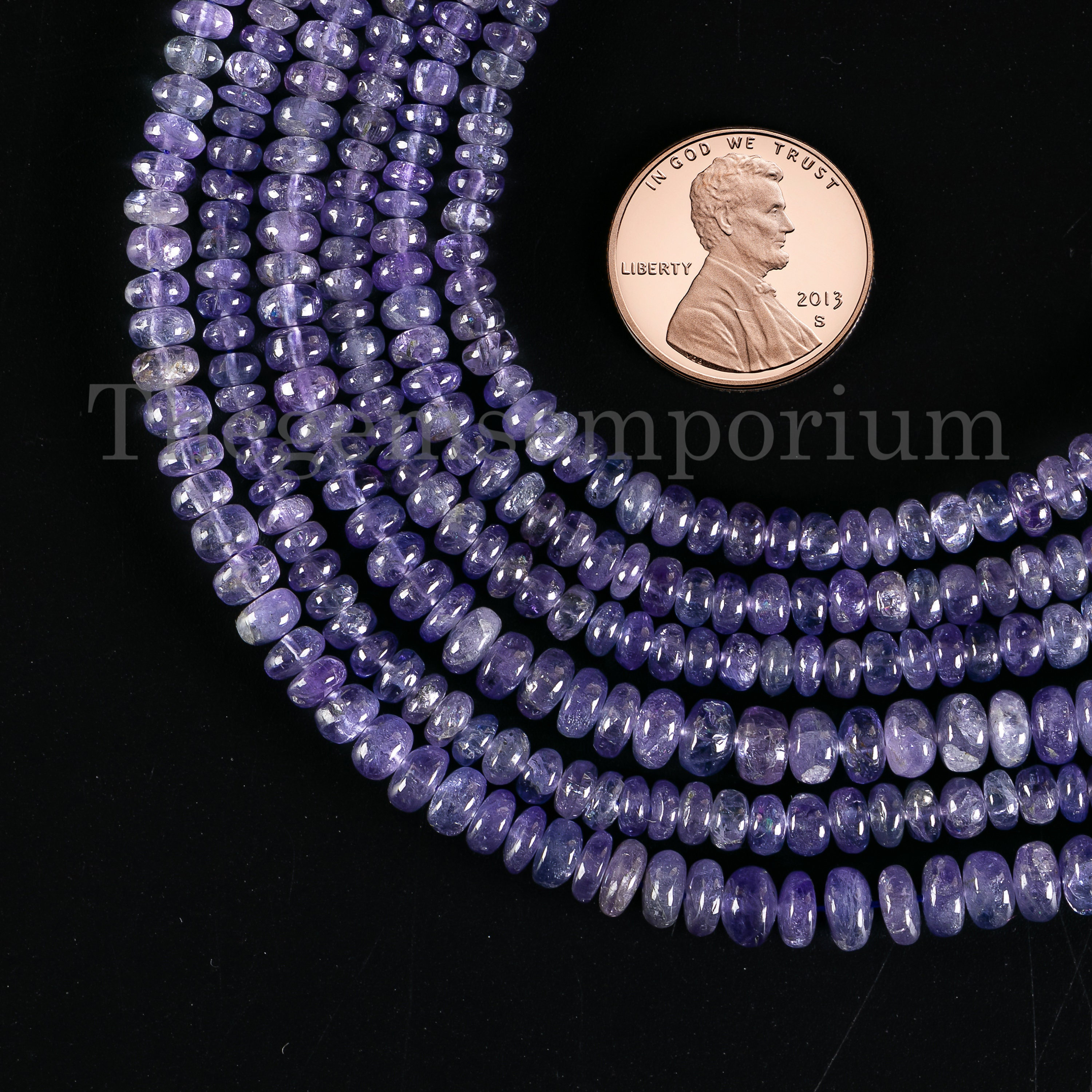 3-5 Mm Tanzanite Smooth Rondelle Beads, Plain Tanzanite Beads, Smooth Rondelle Beads, Loose Tanzanite, Gemstone Beads For Jewelry Making