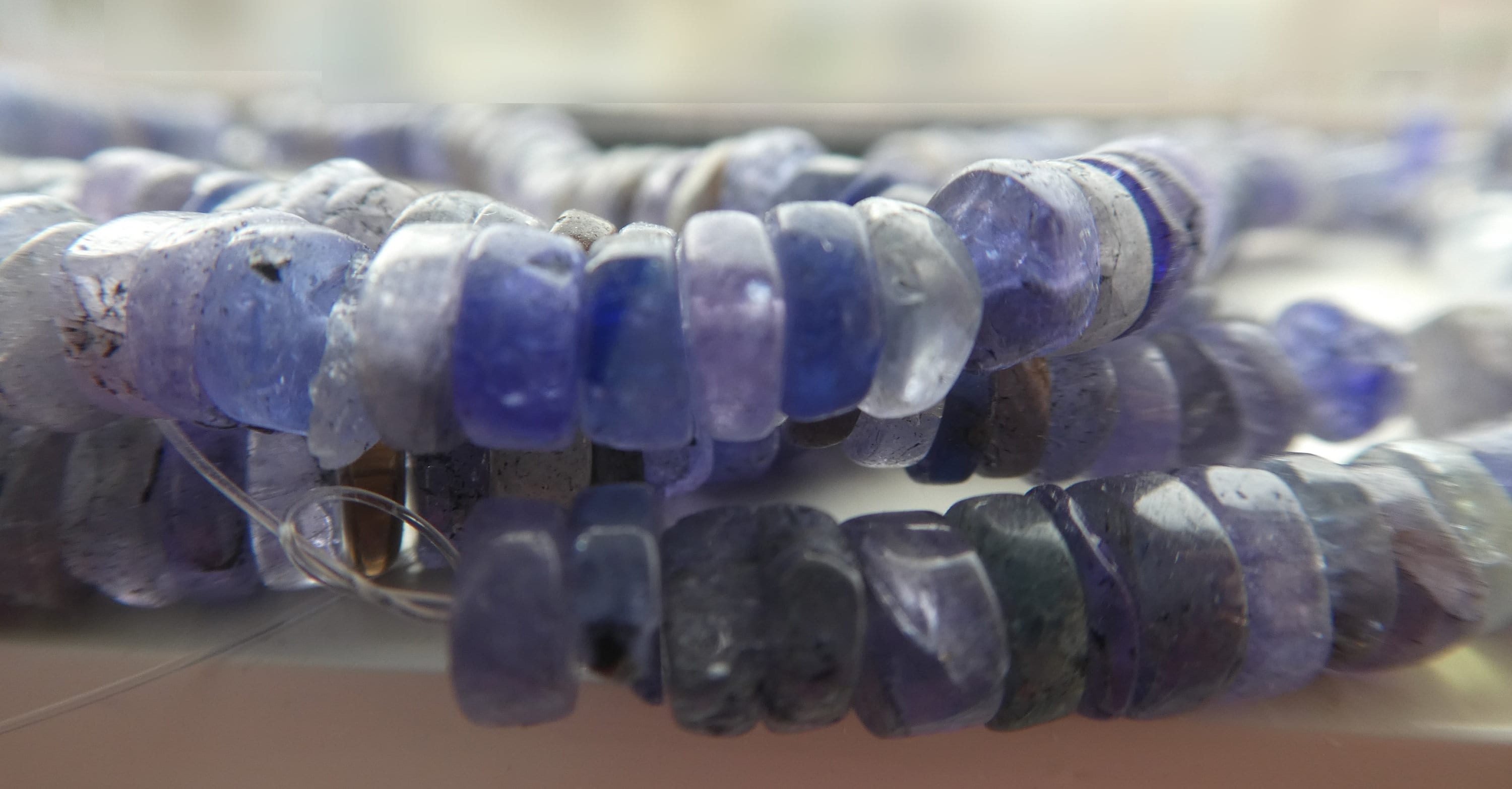 Tanzanite Rondelle 5mm Beads -8in Strand- Jewelry Making -violet Gemstone Natural Craft Beads
