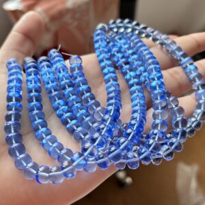 6 Inches strand, Tanzanite Blue Quartz Smooth Rondelles, Size 8mm