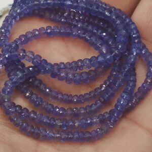 7 Inches strand,AAA Quality, Natural Tanzanite Facetes Rondelle,Size 3-3.25mm