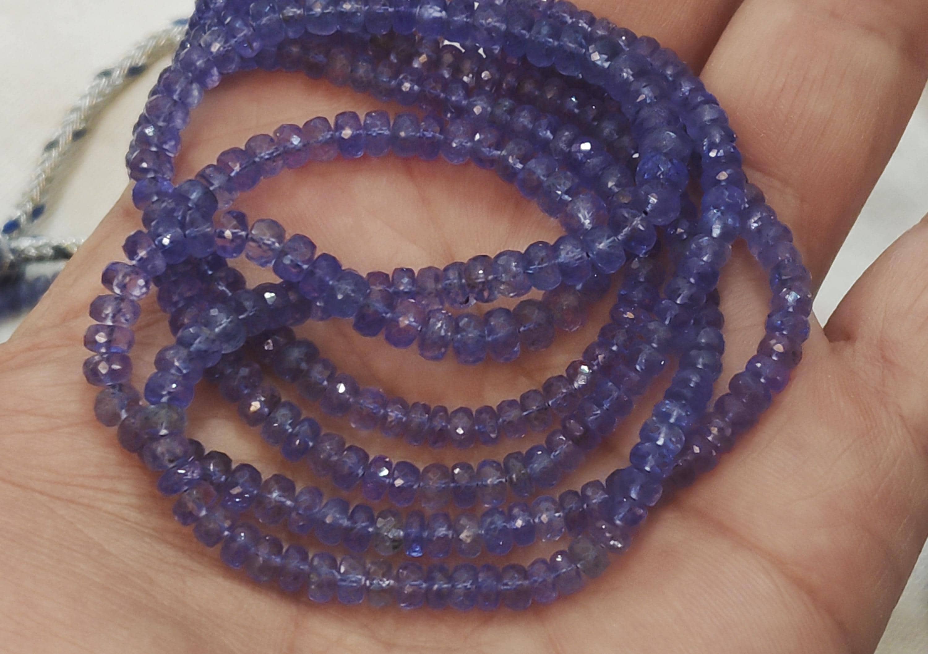 7 Inches Strand,aaa Quality, Natural Tanzanite Facetes Rondelle,size 3-3.25mm