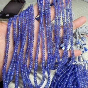 8 Inches strand, Natural Tanzanite Smooth Rondelle, Size 3-3.15mm