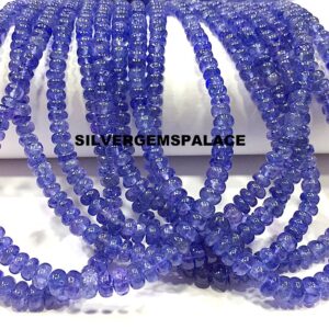 AAA Tanzanite Rondelle Beads: 4mm Polished Gemstone Strand