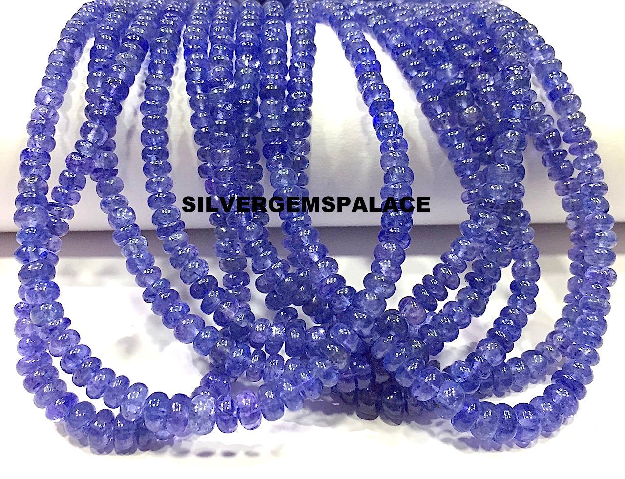 Aaa Tanzanite Rondelle Beads: 4mm Polished Gemstone Strand