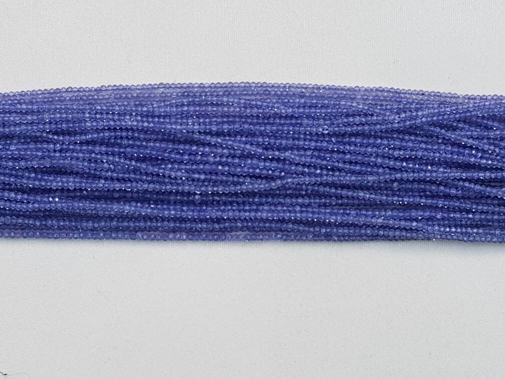 Bead Tanzanite Rondelle Facetted 2mm 12" Each