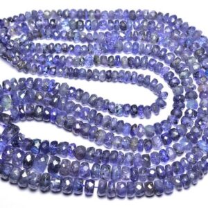 Tanzanite Rondelle Beads - 14 Inches - Beautiful Natural Smooth Tanzanite Rondelle - Size Is 4 - 6.5 Mm #2640
