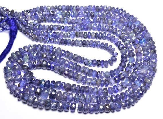 Tanzanite Rondelle Beads - 14 Inches - Beautiful Natural Smooth Tanzanite Rondelle - Size Is 4 - 6.5 Mm #2640