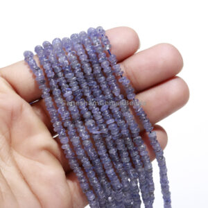 Tanzanite Beads, AAA Natural Tanzanite Smooth Rondelle Gemstone Beads, December Birthstone, Blue Tanzanite Rondelle Beads For Jewelry Making