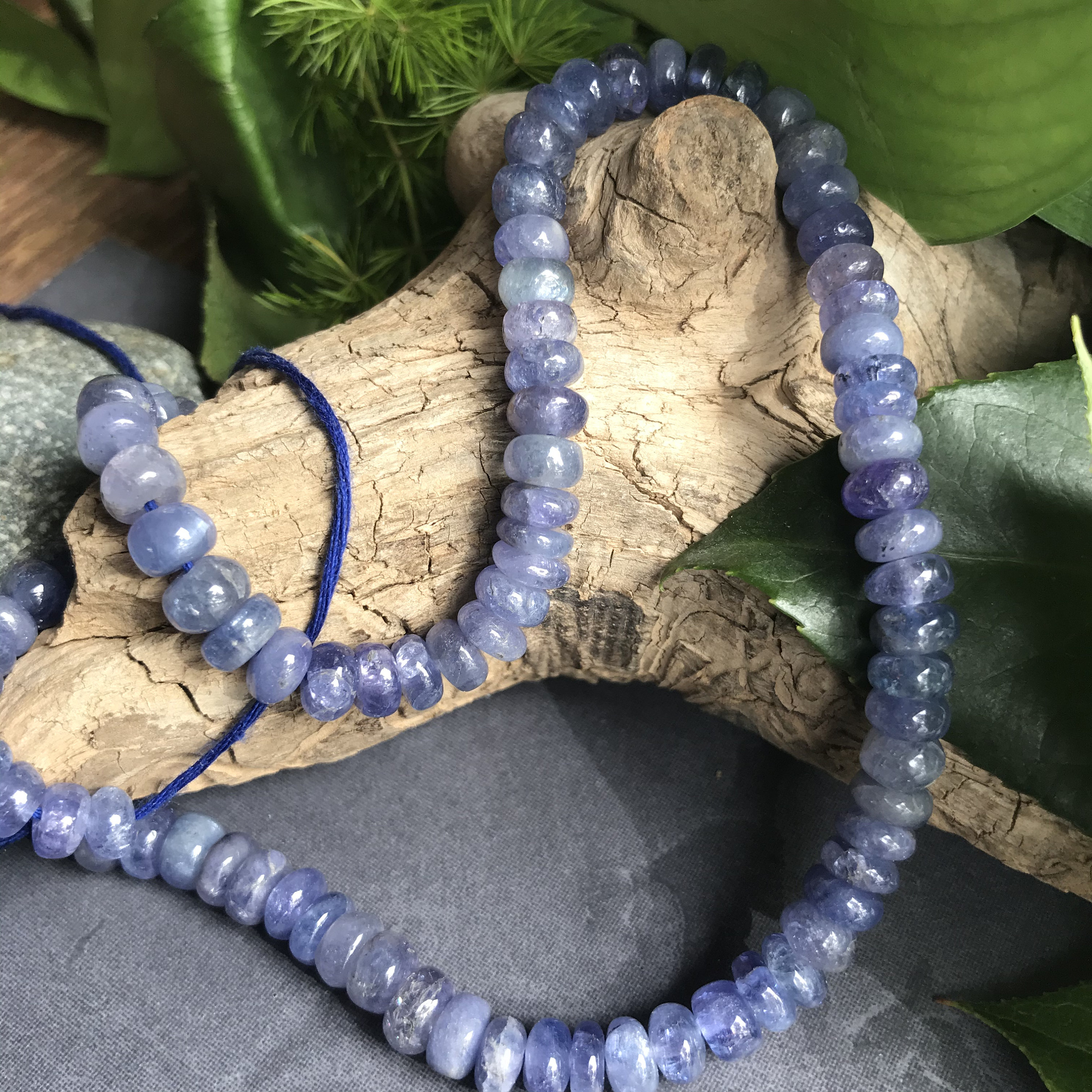 Tanzanite Beads Rondelles Natural Gemstone Smooth Polished Full Strand 6mm 7mm