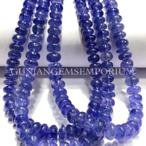 Deep Blue Tanzanite Beads Finest Hand Polished Natural Tanzanite Smooth Rondelle Beads 5/7mm Smooth Tanzanite Gemstone Beads AAA Tanzanites