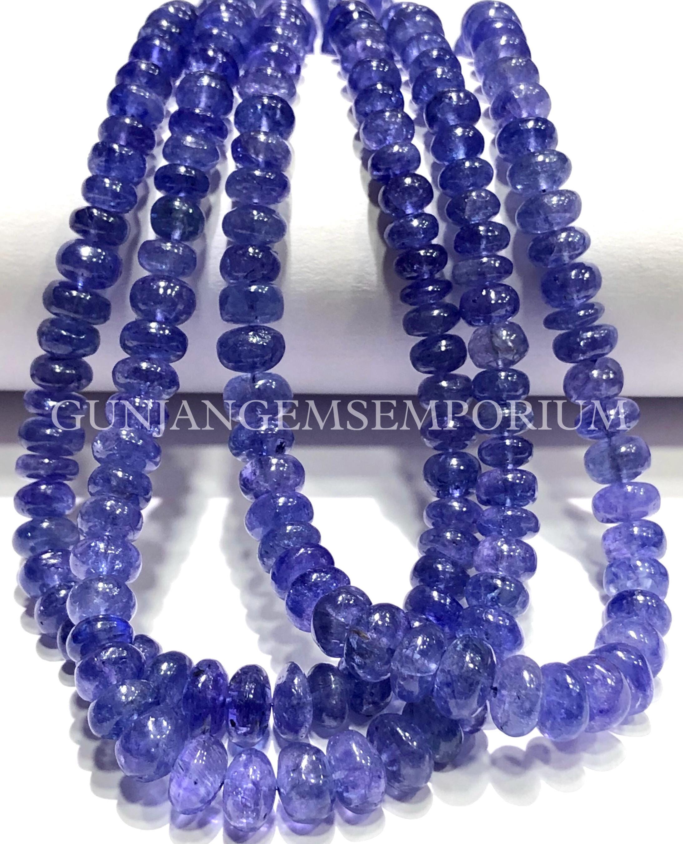 Deep Blue Tanzanite Beads Finest Hand Polished Natural Tanzanite Smooth Rondelle Beads 5/7mm Smooth Tanzanite Gemstone Beads Aaa Tanzanites