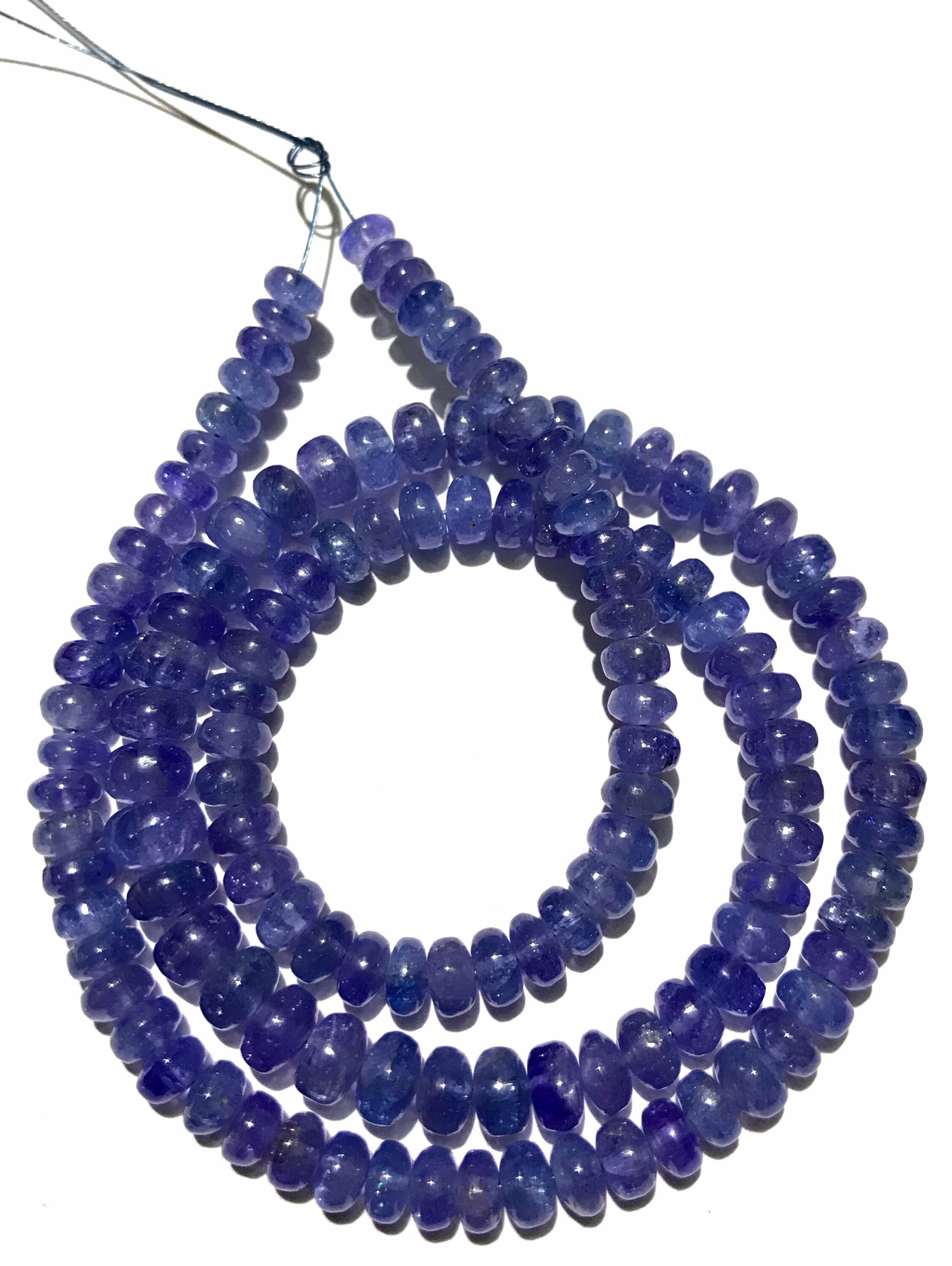 Extremely Beautiful~tanzanite Smooth Rondelle Shape Beads Natural Tanzanite Stone 6-7 Mm Beads Shinny Tanzanite Gemstone Beads~wholesale 16”