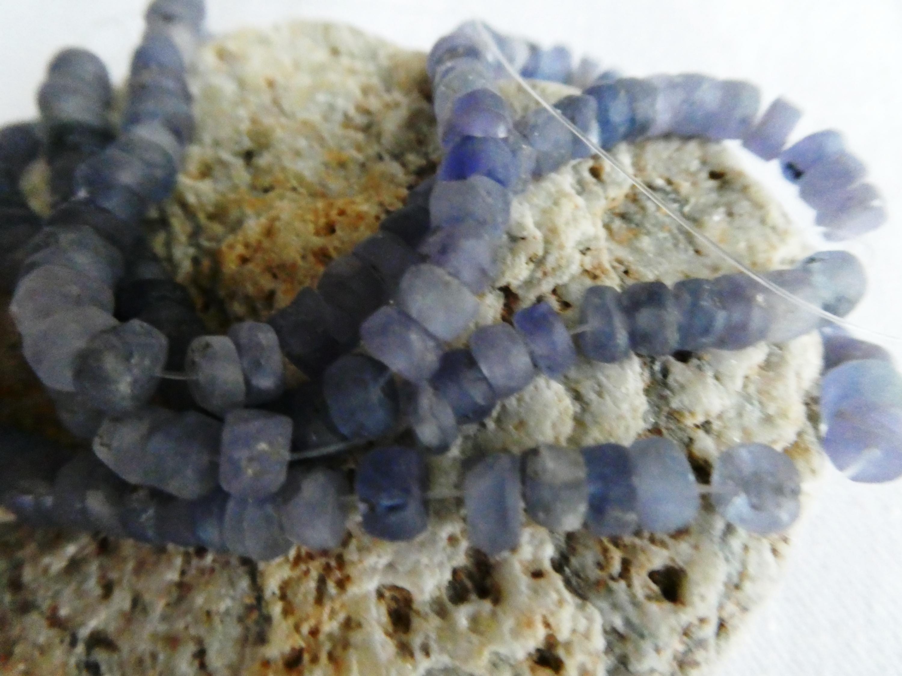 Tanzanite Matte Rondelle 5mm Natural Beads-4in Strand Gemstone- Diy Jewelry Making -violet Craft Beads