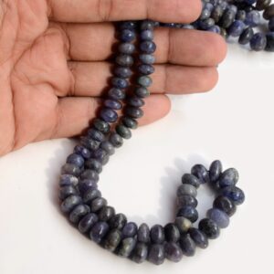 Natural Blue Tanzanite Smooth Rondelle Beads, 7-9mm/7-11mm Blue Tanzanite Gemstone Beads, Sold As 9 Inch/18 Inch Strand, GDS1987