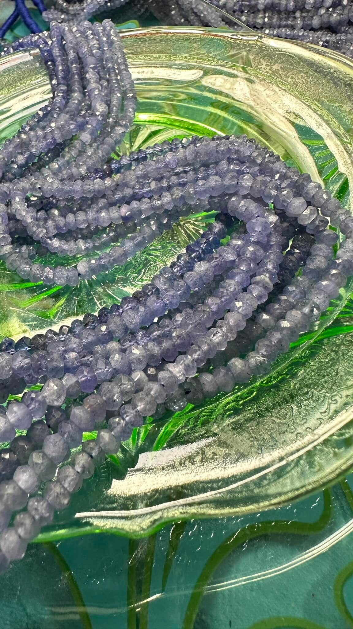 Natural Handcut Facted Rustic Tanzanite Ethereal Wisteria Purple Multi Tonal Rondelles 3-4mm Approx