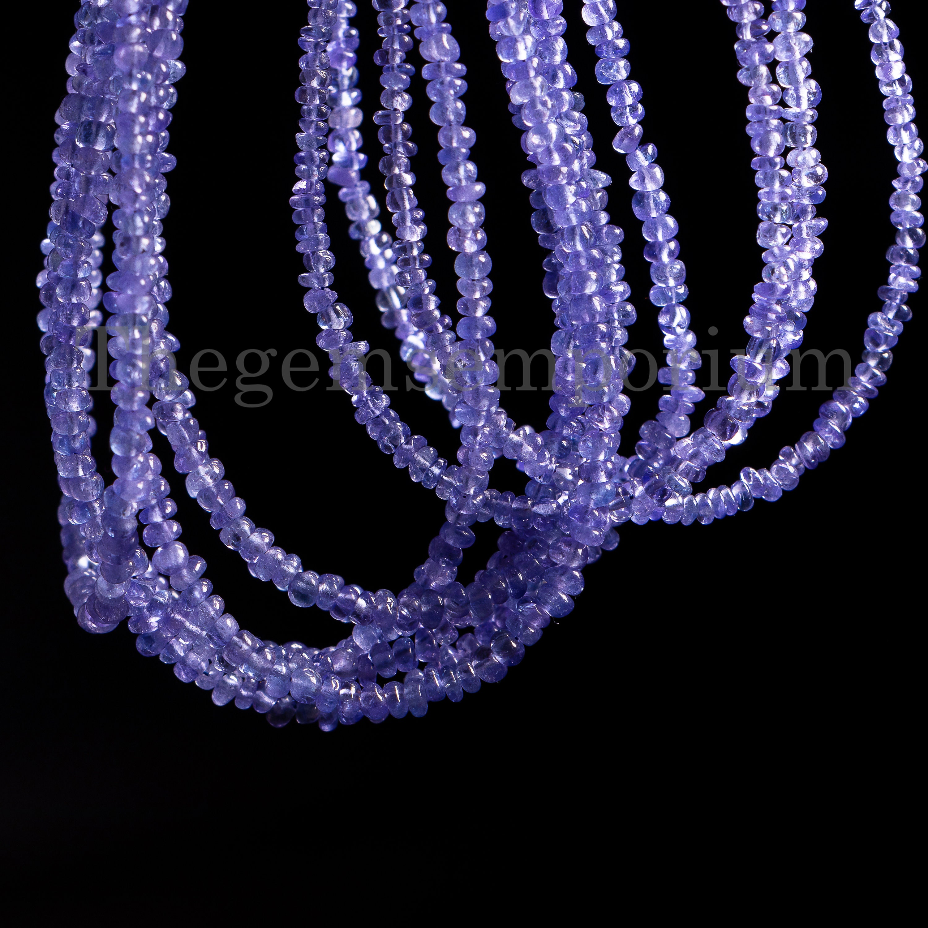 Natural Tanzanite Plain Rondelle Beads, Loose Smooth Tanzanite Beads Strand, 2.5-3.3mm Beads For Jewelry Making, Wholesale Beads Bulk Supply