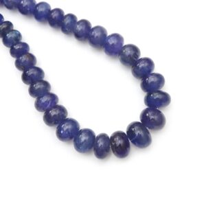 Natural Tanzanite Smooth Rondelle Beads, 9.5 Mm To 16.5 Mm, Blue Tanzanite Beads, Tanzanite Jewelry Making Gemstone Beads, 21 Inches Strand