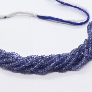 Natural Tanzanite smooth Rondelle Beads, 2.5-4 MM Tanzanite Gemstone Beads, 15 Inch Plain Tanzanite Rondelle Beads, Tanzanite Beads