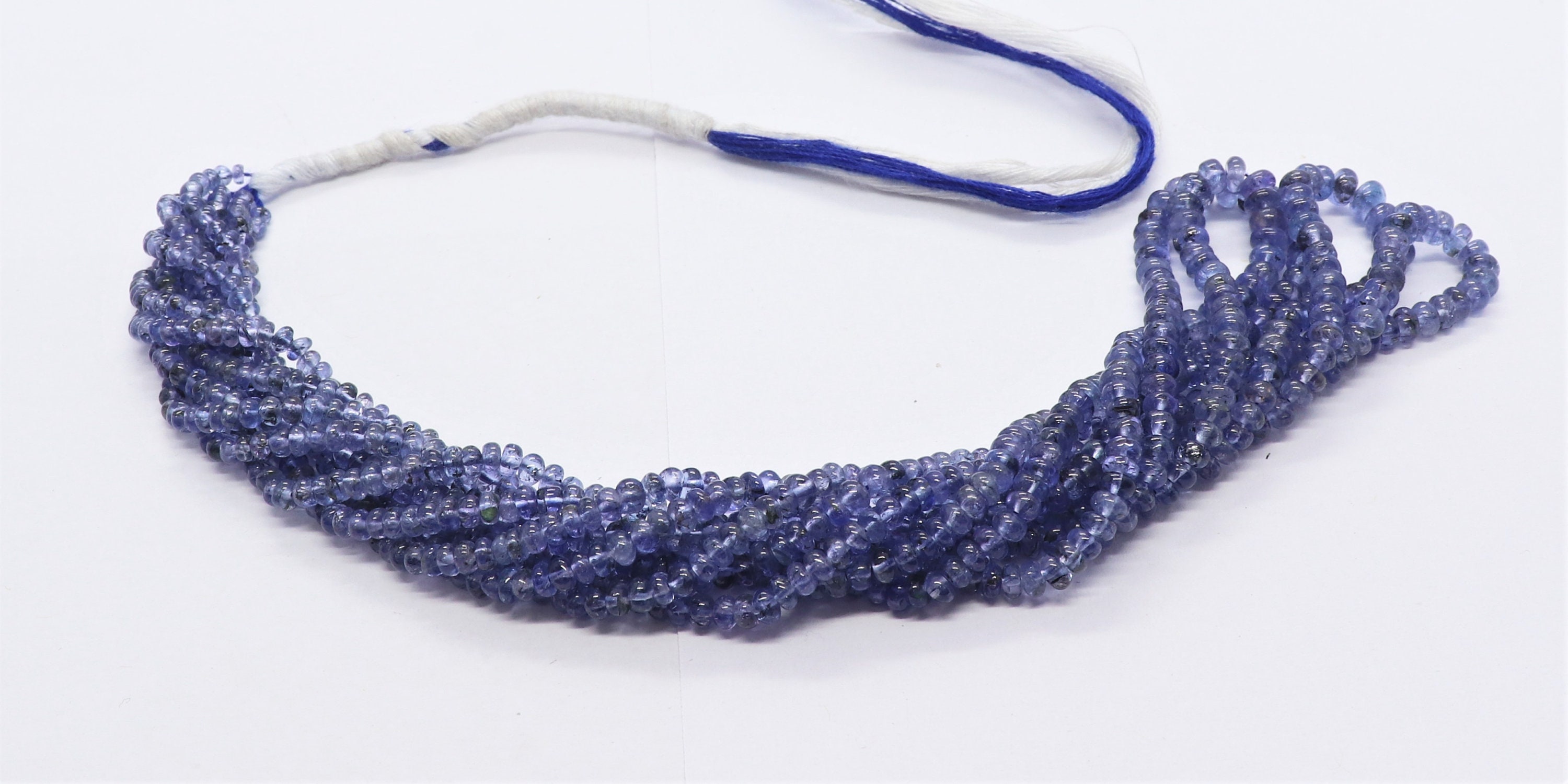 Natural Tanzanite Smooth Rondelle Beads, 2.5-4 Mm Tanzanite Gemstone Beads, 15 Inch Plain Tanzanite Rondelle Beads, Tanzanite Beads