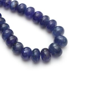 Natural Tanzanite Smooth Rondelle Beads, 9.5 Mm To 16.5 Mm, Tanzanite Plain Beads, Tanzanite Jewelry Making Gemstone Beads, 22 Inches Strand
