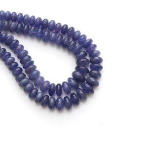 Natural Tanzanite Smooth Rondelle Beads, 9 To 13.5 Mm, Tanzanite Jewelry Making Beads, Tanzanite Beads, 18 Inches Strand, Price Per Strand