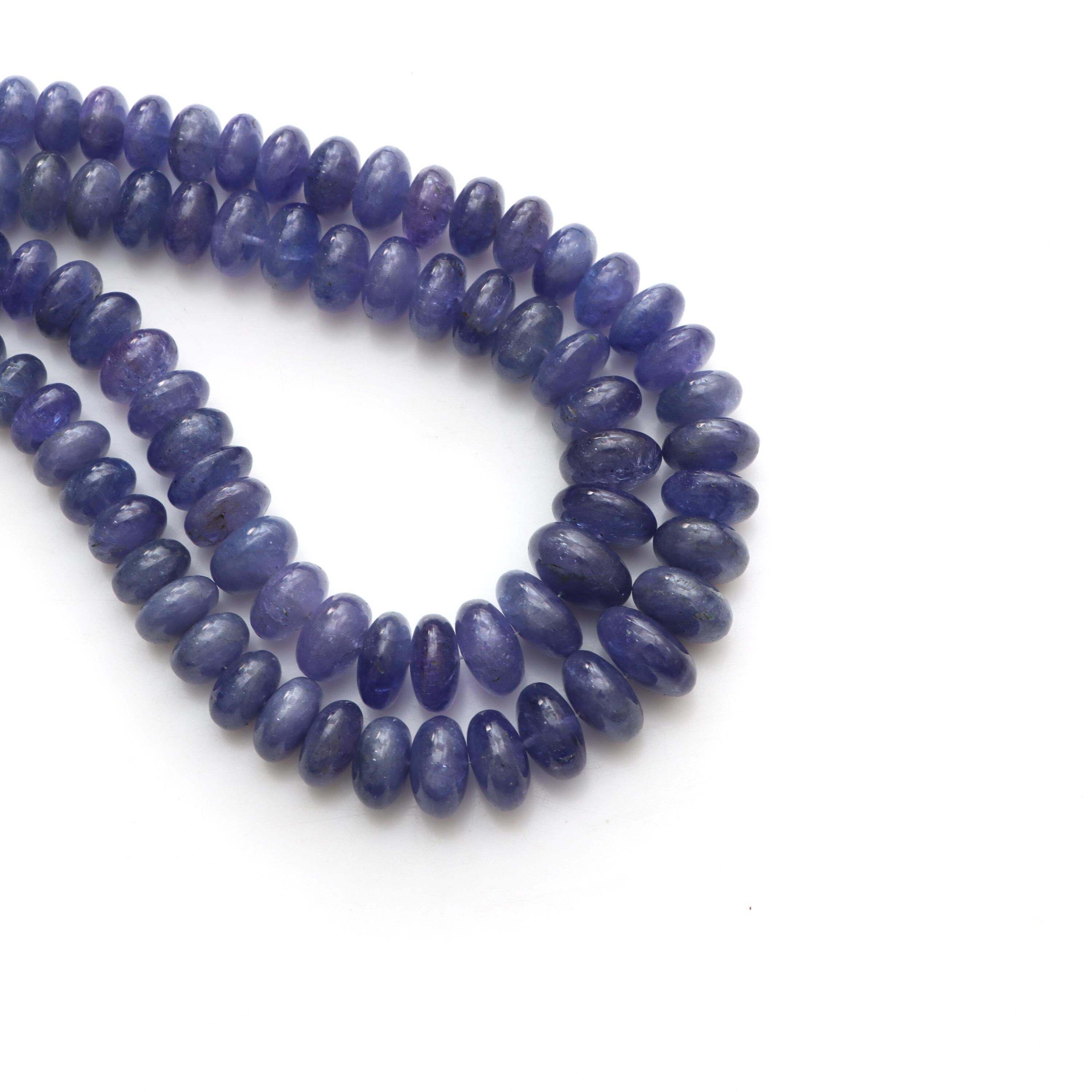 Natural Tanzanite Smooth Rondelle Beads, 9 To 13.5 Mm, Tanzanite Jewelry Making Beads, Tanzanite Beads, 18 Inches Strand, Price Per Strand