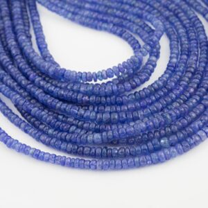 Natural Tanzanite Smooth Graduated Roundel Beads Size 4-5mm 15.5" Strand