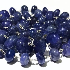 TANZANITE ROSARY! AAA+ Quality Natural Tanzania Tanzanite/22” Smooth Tanzanite Gemstone Rosary Beads/Genuine Tanzanite Rondelle Beads/8*12mm