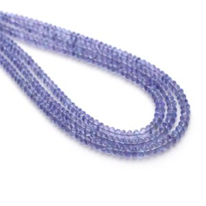 Tanzanite Smooth Rondelle Beads, 3 Mm To 4 Mm , Plain Tanzanite Beads, Plain Rondelle Tanzanite, 8 Inch / 18 Inch Strand, Price Per Strand